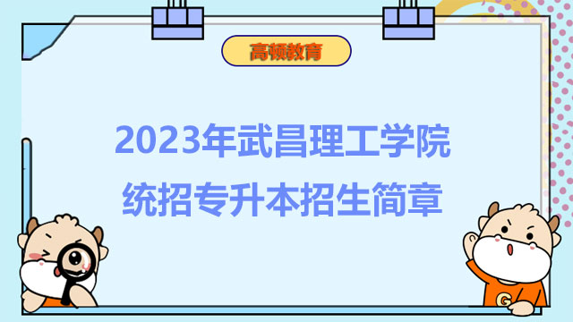 2023年武昌理工学院统招专升本招生简章