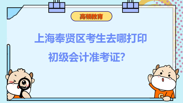 上海奉贤区考生去哪打印初级会计准考证？