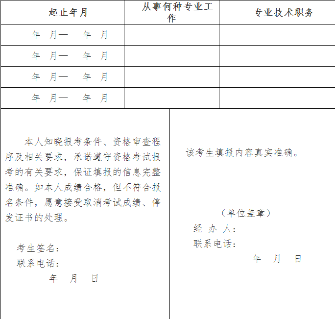 從事專業(yè)工作年限證明