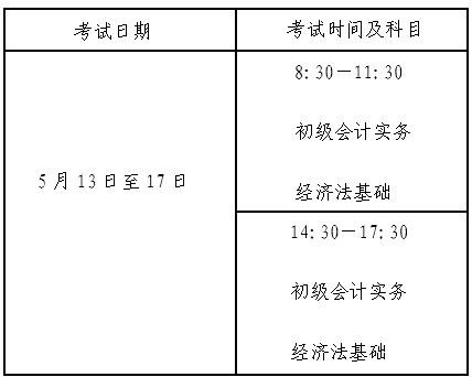 北京市2023年初級會計考試時間