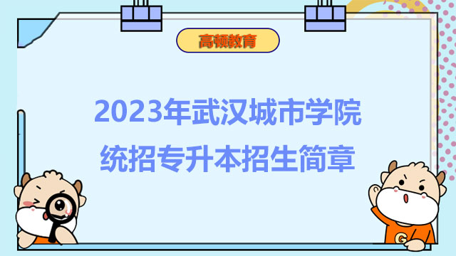 2023年武汉城市学院统招专升本招生简章