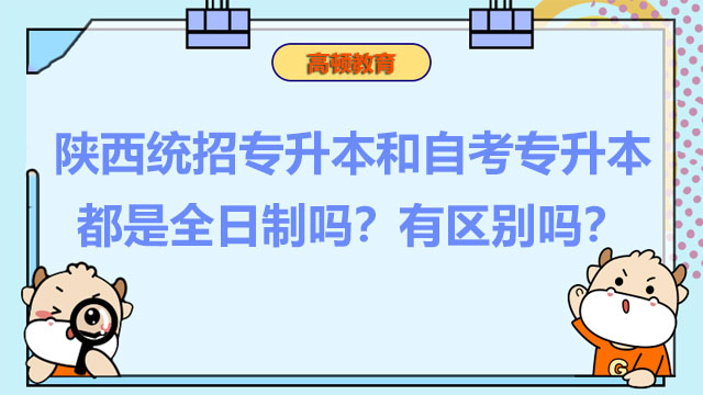 陜西統(tǒng)招專升本和自考專升本都是全日制嗎？有區(qū)別嗎？