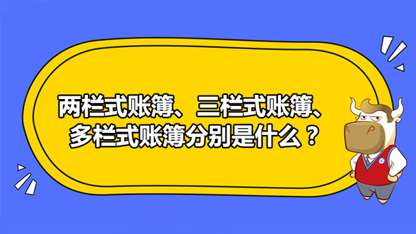 兩欄式賬簿、三欄式賬簿、多欄式賬簿分別是什么？