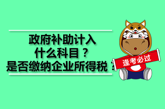 政府補(bǔ)助計(jì)入什么科目？是否繳納企業(yè)所得稅？