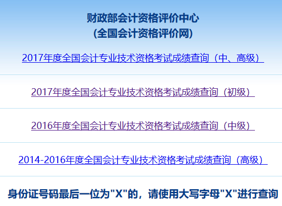 2018初级会计职称考试成绩查询入口