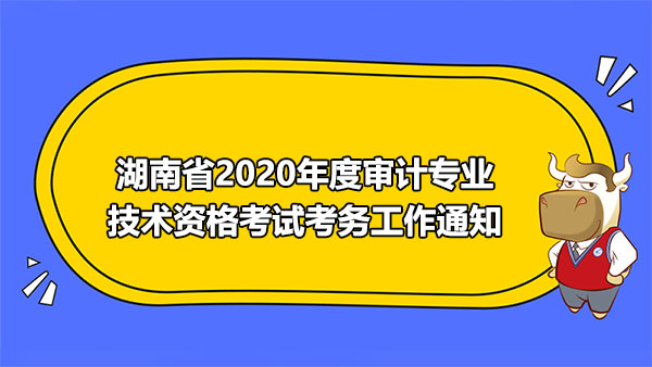 湖南省2020年度審計(jì)專業(yè)技術(shù)資格考試考務(wù)工作通知