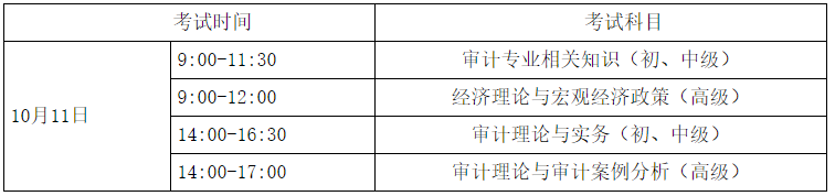 審計師考試時間