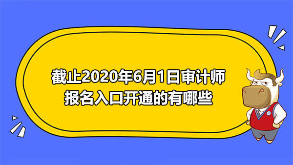 截止2020年6月1日審計師報名入口開通的有哪些？