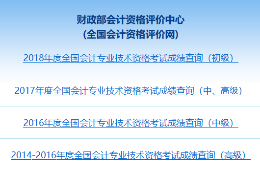 2018年陕西中级会计成绩查询