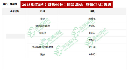 注册会计师成绩查询