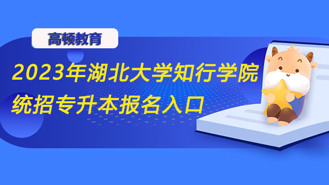 2023年湖北大学知行学院统招专升本报名入口