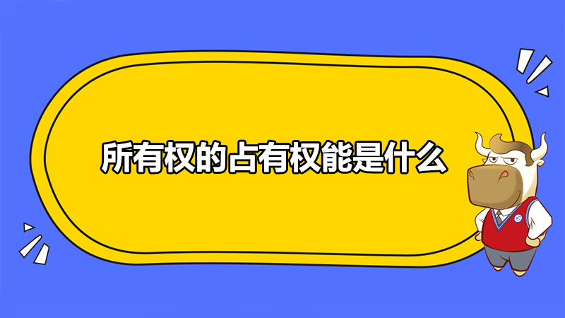 所有權的占有權能是什么