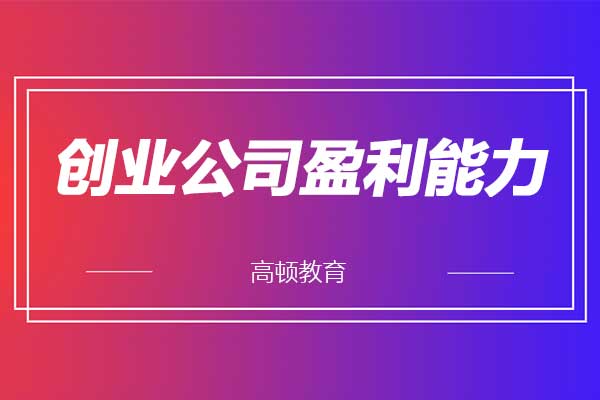 创业公司盈利能力