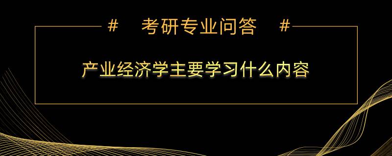 产业经济学主要学习什么内容？