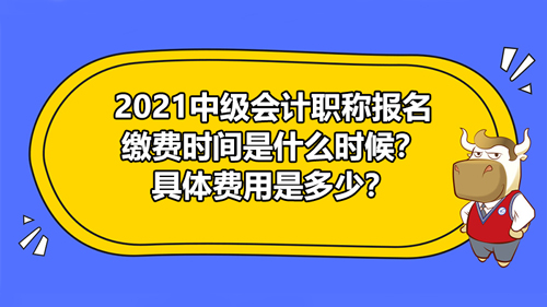 【2021中级会计职称报名缴费时间是什么时候？具体费用是多少？】