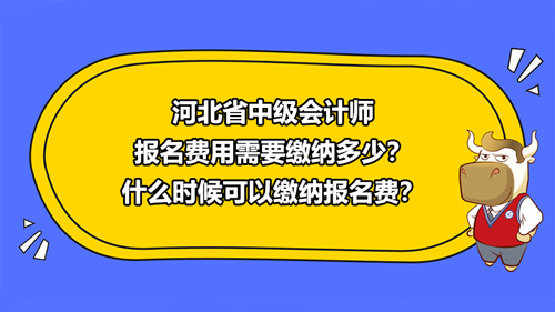 河北省2021中级会计师报名费用需要缴纳多少？什么时候可以缴纳报名费？