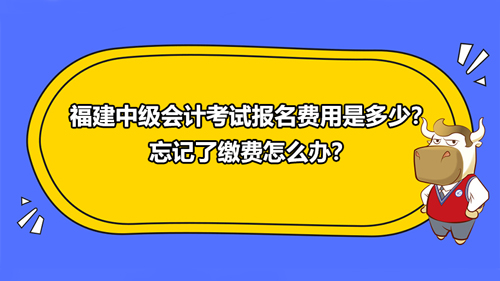 福建2021中级会计考试报名费用是多少？忘记了缴费怎么办？