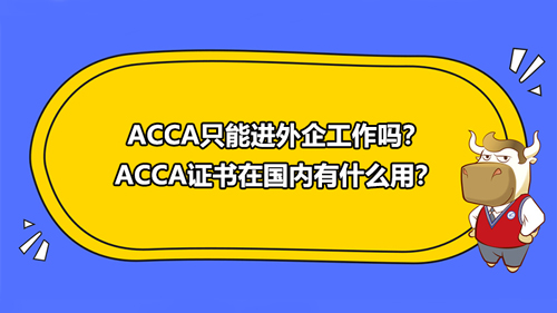 ACCA只能进外企工作吗？ACCA证书在国内有什么用？