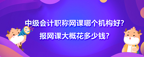 中級會(huì)計(jì)職稱網(wǎng)課哪個(gè)機(jī)構(gòu)好？報(bào)網(wǎng)課大概花多少錢？