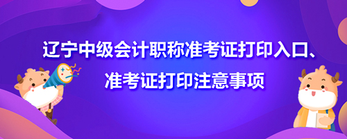 2021辽宁中级会计职称准考证打印入口、准考证打印注意事项