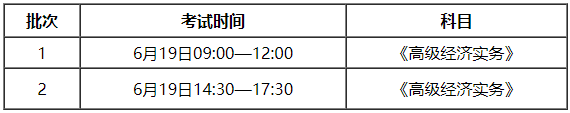 安徽高级经济师考试时间