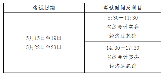 江蘇初級(jí)會(huì)計(jì)考試時(shí)間