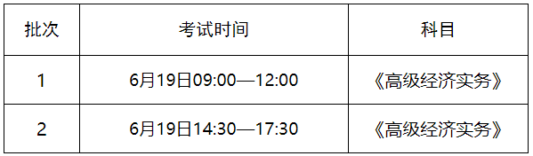 2021中级经济师考试时间表