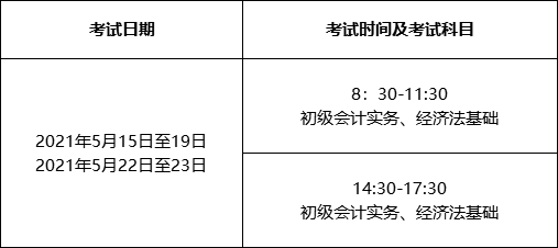 初級會計職稱考試時間安排,初級會計職稱報名及考試時間