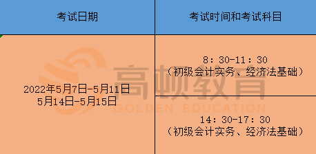 初级会计师考试时间