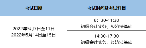 初级会计一年有几次考试时间