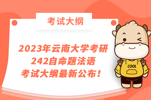 2023年云南大学考研242自命题法语考试大纲最新公布！点击查看