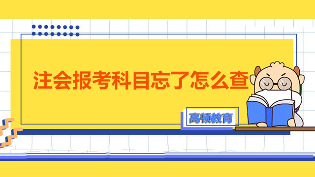 注会报考科目忘了怎么查