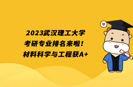 2023武漢理工大學(xué)考研專業(yè)排名來啦！材料科學(xué)與工程獲A+