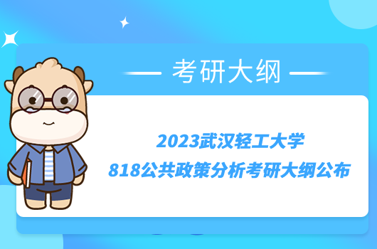 2023武汉轻工大学818公共政策分析考研大纲公布