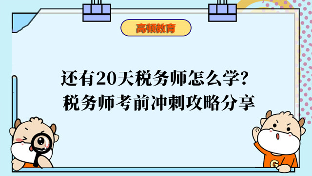 還有20天稅務(wù)師怎么學(xué)？稅務(wù)師考前沖刺攻略分享