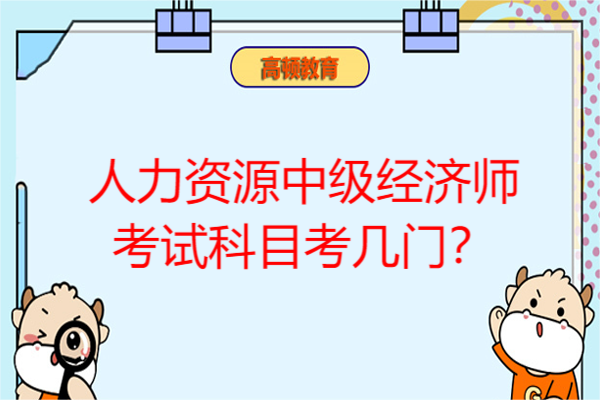 人力资源中级经济师考试科目考几门？