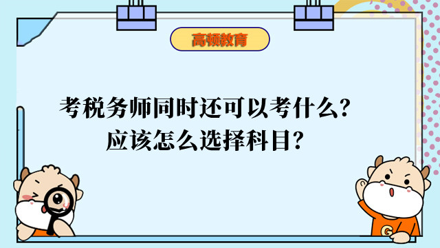 考税务师同时还可以考什么？应该怎么选择科目？