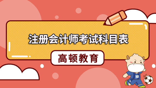 建议收藏！注册会计师考试科目表（2024年），详细版～