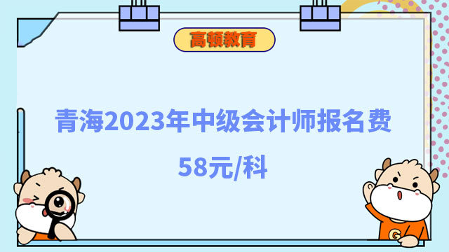 青海2023年中级会计师报名费58元/科