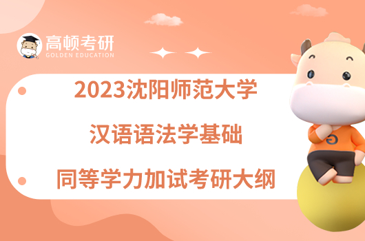 2023沈阳师范大学汉语语法学基础同等学力加试考研大纲