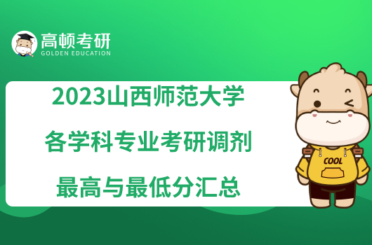 2023山西师范大学各学科专业考研调剂最高与最低分汇总