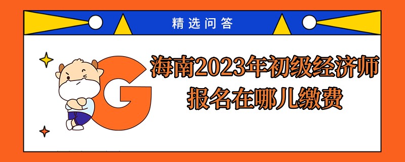 海南2023年初级经济师报名在哪儿缴费