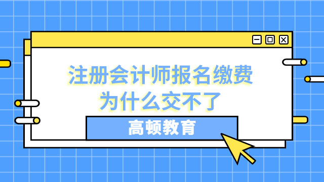 注冊(cè)會(huì)計(jì)師報(bào)名繳費(fèi)為什么交不了