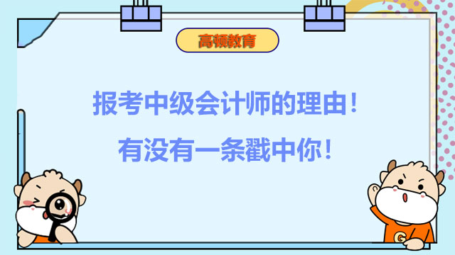 报考中级会计师的理由!有没有一条戳中你!